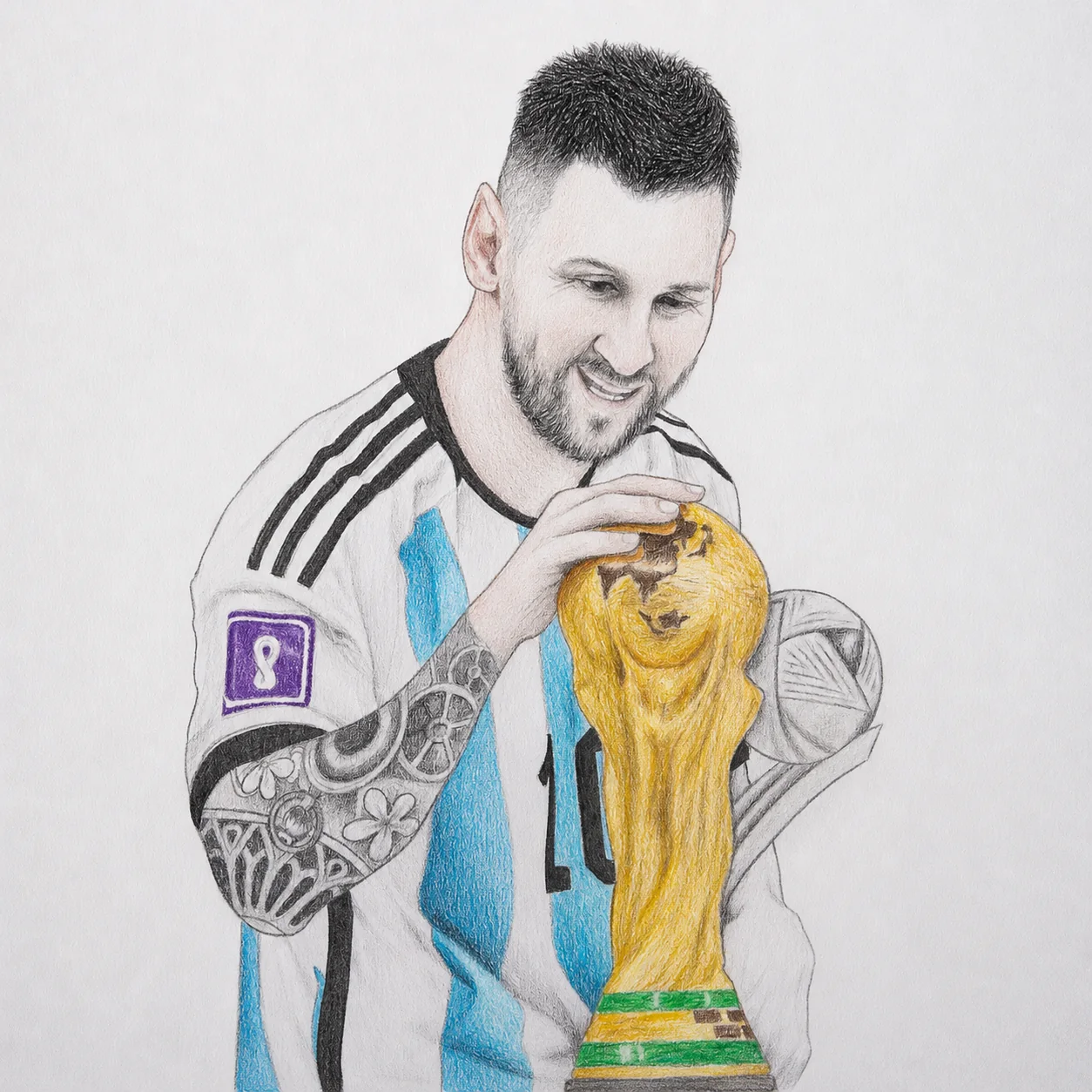Messi junto a las copas